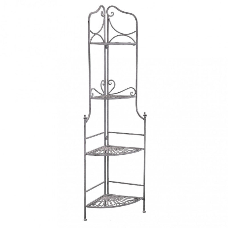 SCAFFALE CHARLOTTE 4 PIANI BIANCO OSSIDATO