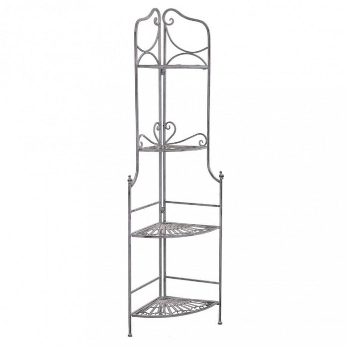 SCAFFALE CHARLOTTE 4 PIANI BIANCO OSSIDATO