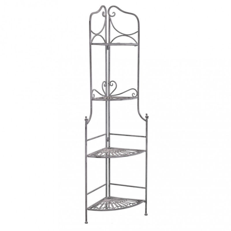 SCAFFALE CHARLOTTE 4 PIANI BIANCO OSSIDATO