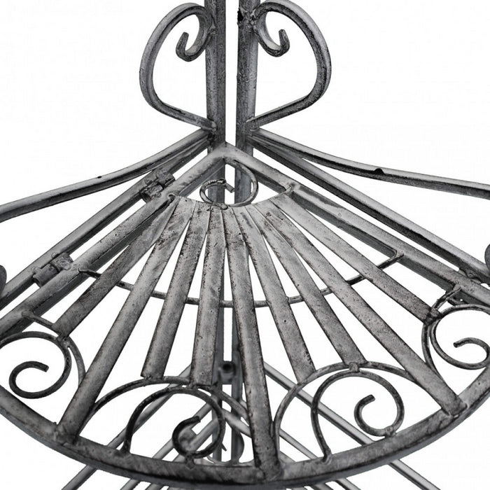 SCAFFALE CHARLOTTE 4 PIANI BIANCO OSSIDATO