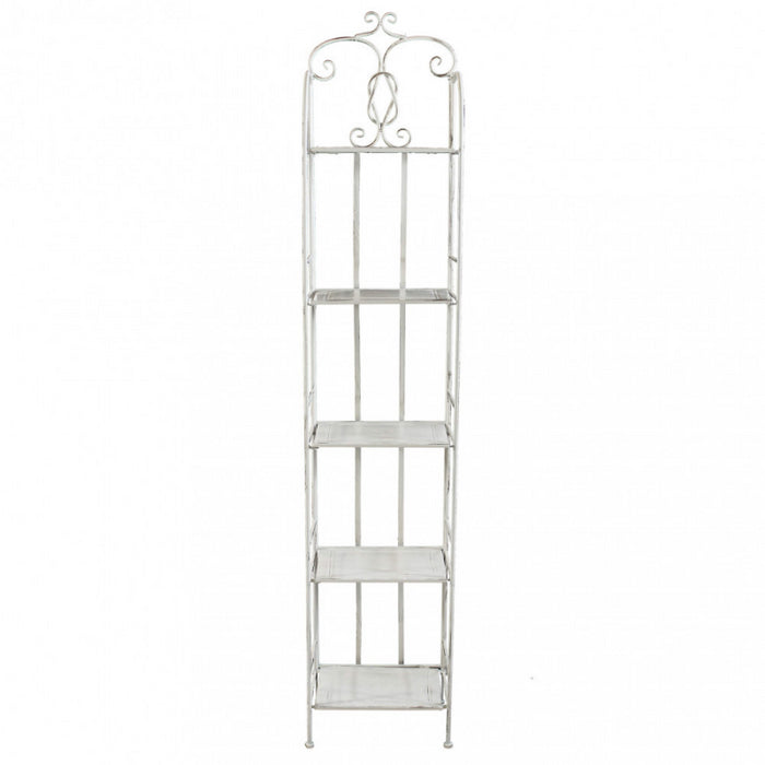 SCAFFALE ENORA 5 PIANI BIANCO ANTICO