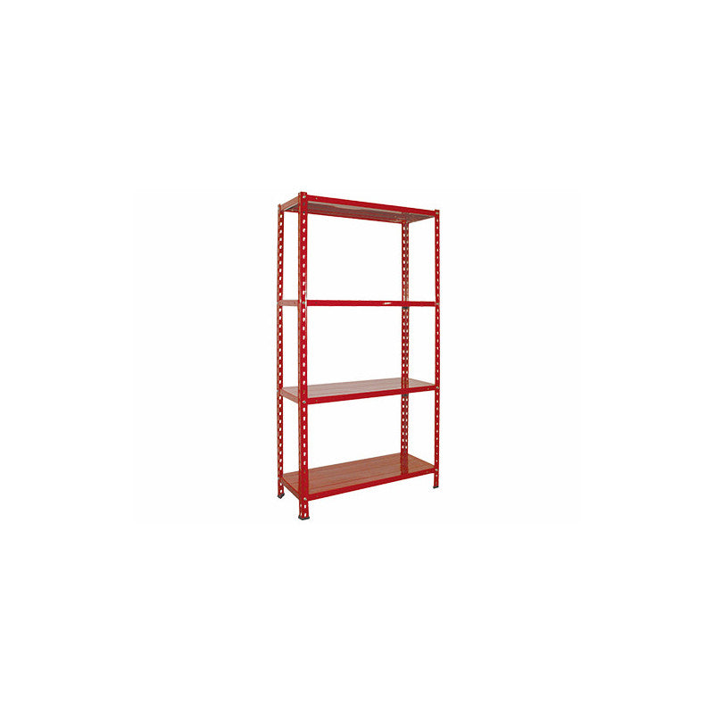 Scaffale metallico Minikit rosso componibile 90 × 30 × 180 cm - Brixo