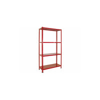 Scaffale metallico Minikit rosso componibile 90 × 30 × 180 cm - Brixo