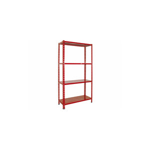 Scaffale metallico Minikit rosso componibile 90 × 30 × 180 cm - Brixo