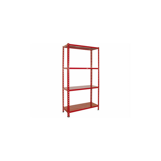 Scaffale metallico Minikit rosso componibile 90 × 30 × 180 cm - Brixo