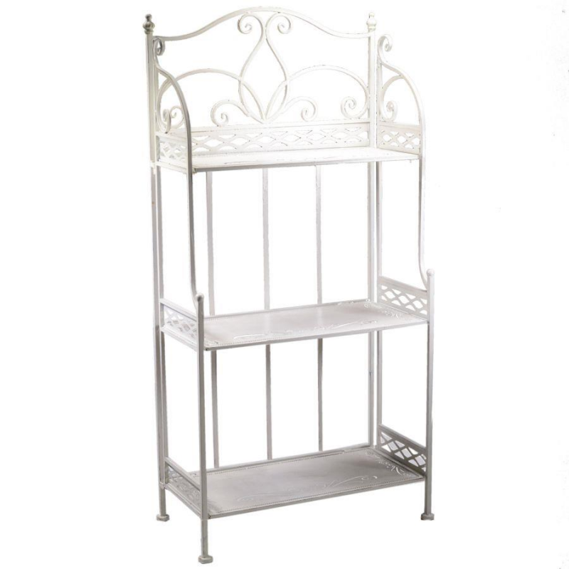 Scaffale metallo aprilia bianco brush 3piani largo cm 59x31h124