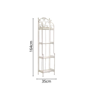 Scaffale metallo aprilia bianco brush 4piani stretto cm 35x31h164