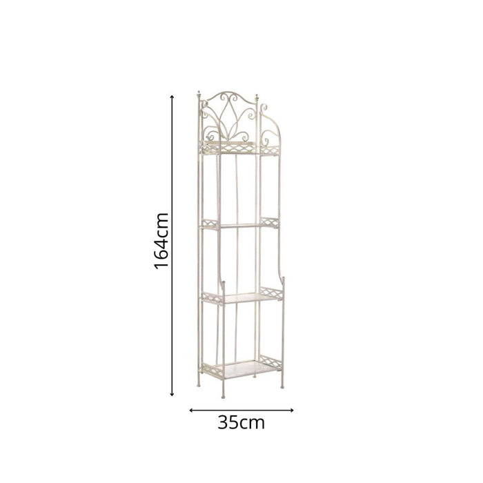 Scaffale metallo aprilia bianco brush 4piani stretto cm 35x31h164