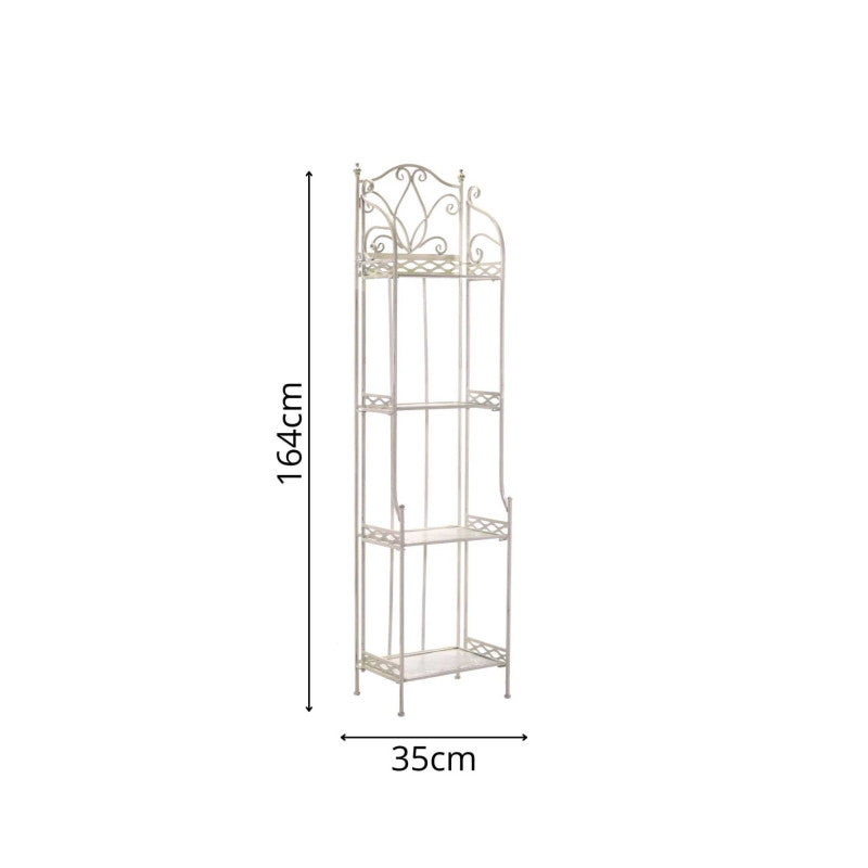 Scaffale metallo aprilia bianco brush 4piani stretto cm 35x31h164