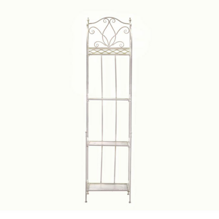 Scaffale metallo aprilia bianco brush 4piani stretto cm 35x31h164