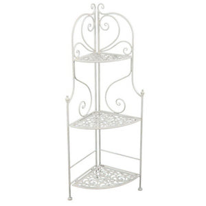 Scaffale metallo jessica bianco brush 3piania d angolo cm48x33h120