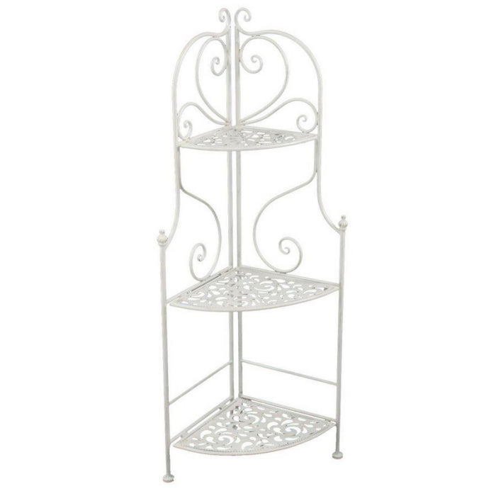 Scaffale metallo jessica bianco brush 3piania d angolo cm48x33h120