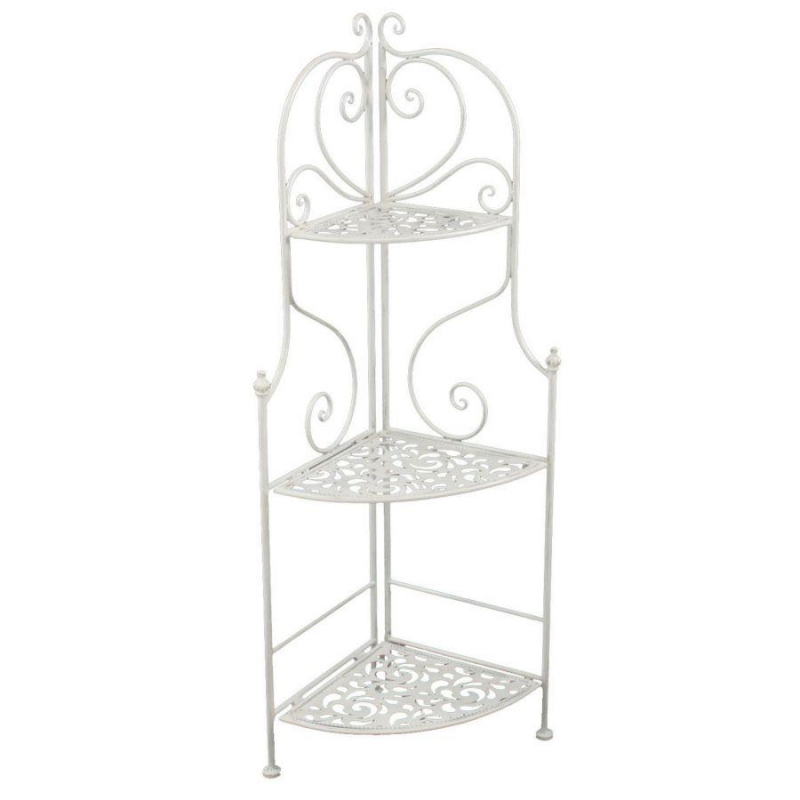 Scaffale metallo jessica bianco brush 3piania d angolo cm 48x33h120