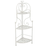 Scaffale metallo jessica bianco brush 3piania d angolo cm 48x33h120