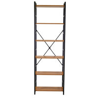 Scaffale metallo legno Achille 6 ripiani cm60x28h184,5
