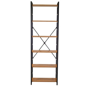 Scaffale metallo legno Achille 6 ripiani cm60x28h184,5