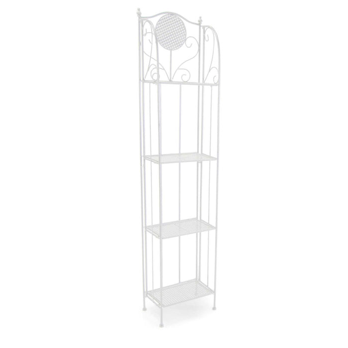 Scaffale metallo Leila 4 ripiani bianco cm 35x25h158