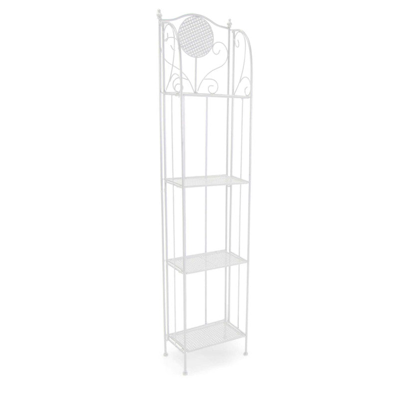 Scaffale metallo Leila 4 ripiani bianco cm 35x25h158