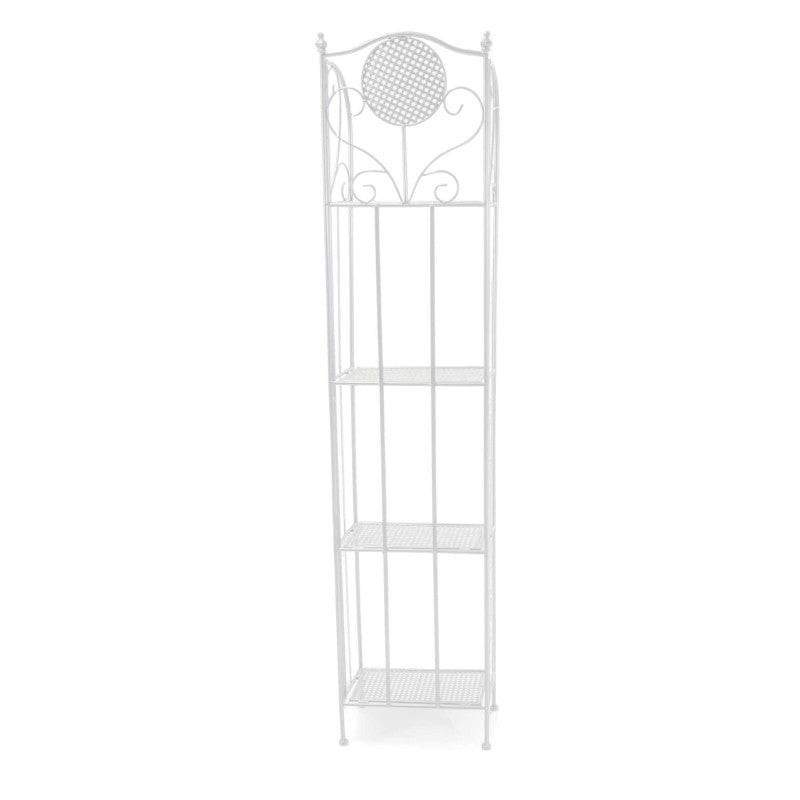 Scaffale metallo Leila 4 ripiani bianco cm 35x25h158