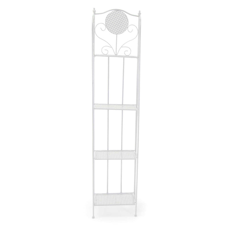 Scaffale metallo Leila 4 ripiani bianco cm 35x25h158