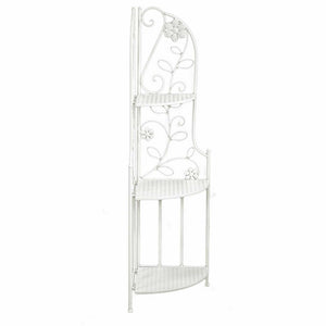 Scaffale metallo milena 3 piani ad angolo bianco cm48x33h120