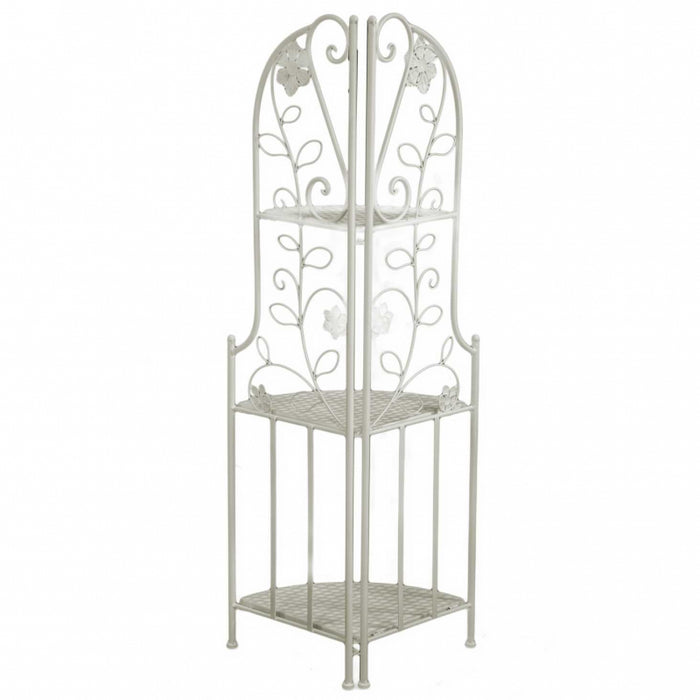 Scaffale metallo milena 3 piani ad angolo bianco cm48x33h120