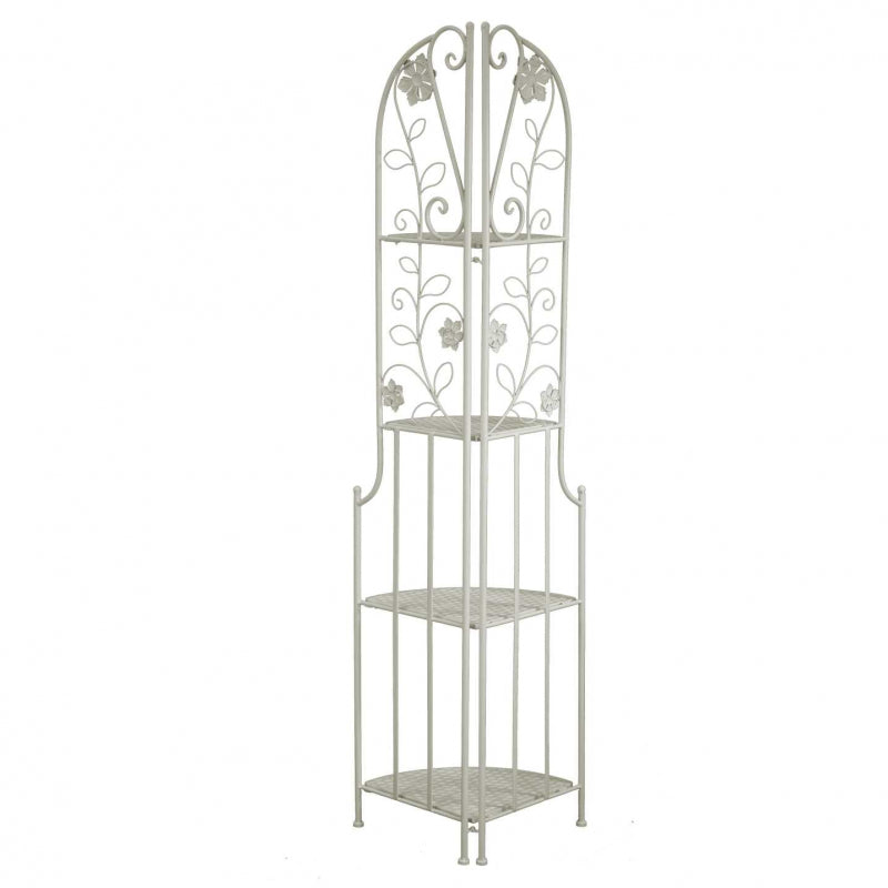 Scaffale metallo milena 4 piani ad angolo bianco cm48x33h160