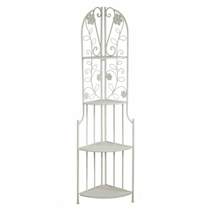 Scaffale metallo milena 4 piani ad angolo bianco cm48x33h160