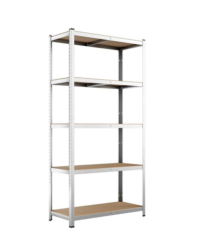 Scaffale Metallo Zincato 5 Ripiani Mdf Scaffalatura Carichi Pesanti 180x120x45cm         