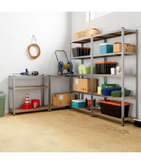 Scaffale Metallo Zincato 5 Ripiani Mdf Scaffalatura Carichi Pesanti 180x120x45cm         