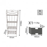 SCAFFALE NOELLE 4 PIANI BIANCO ANTICO