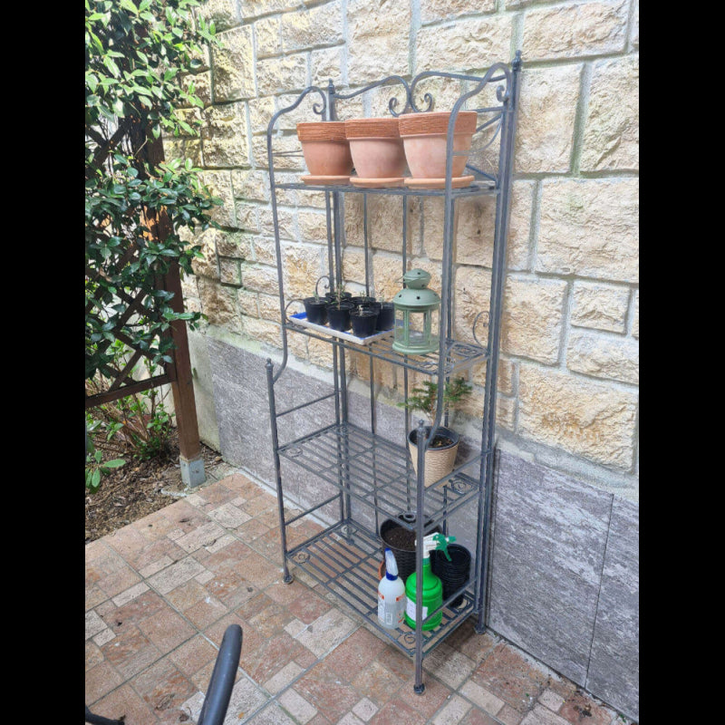 SCAFFALE NOELLE 4 PIANI BIANCO OSSIDATO