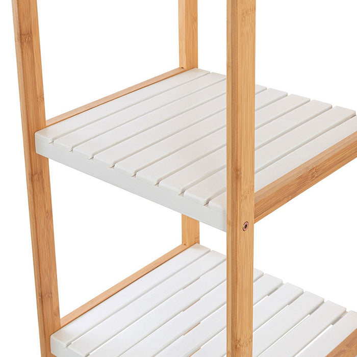 Scaffale per bagno in legno bamboo bianco 3 ripiani Tahiti