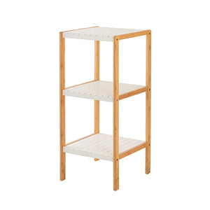 Scaffale per bagno in legno bamboo bianco 3 ripiani Tahiti