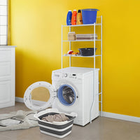 Scaffale per lavatrice bianco con 3 ripiani in acciaio in kit di montaggio
