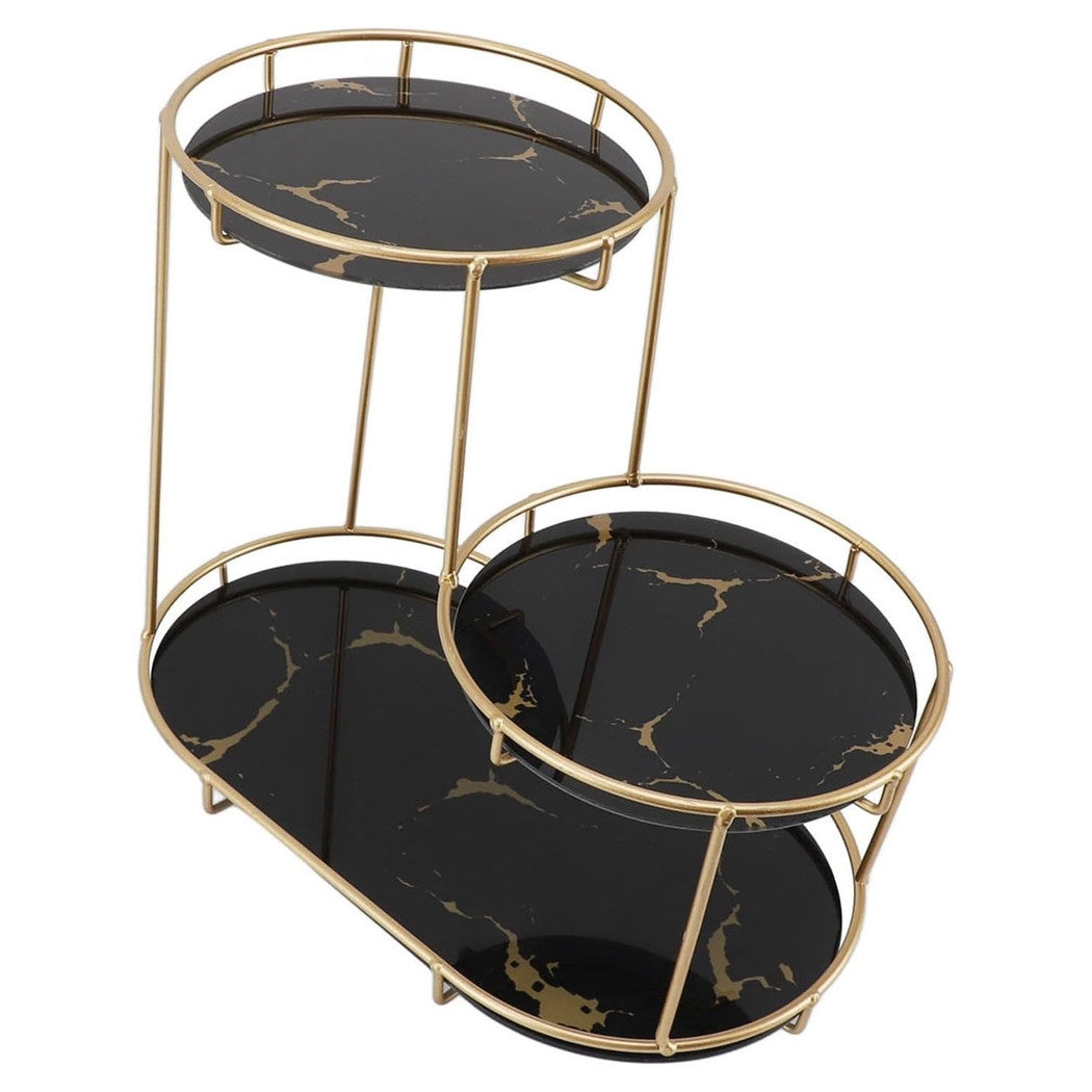 Trade Shop - Scaffale Per Trucco Per Cosmetici Profumi Cura Della Pelle Elegante Moderno Due Colori - Nero