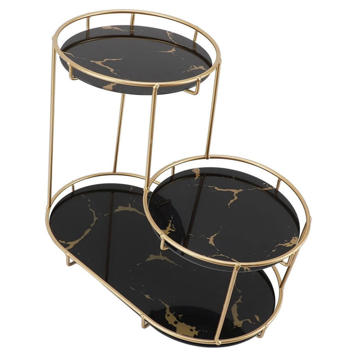 Trade Shop - Scaffale Per Trucco Per Cosmetici Profumi Cura Della Pelle Elegante Moderno Due Colori - Nero