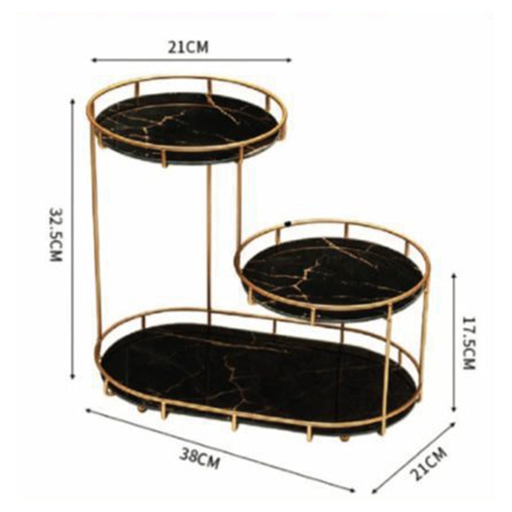 Trade Shop - Scaffale Per Trucco Per Cosmetici Profumi Cura Della Pelle Elegante Moderno Due Colori - Nero