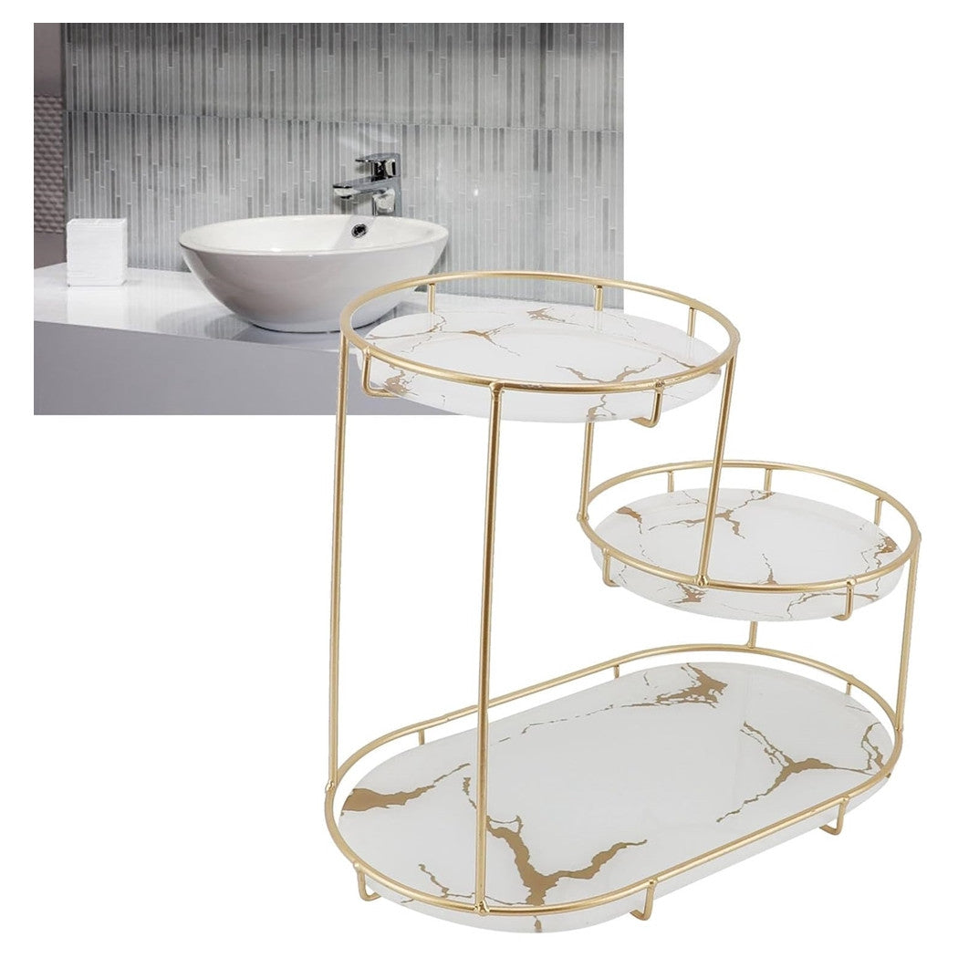 Trade Shop - Scaffale Per Trucco Per Cosmetici Profumi Cura Della Pelle Elegante Moderno Due Colori -