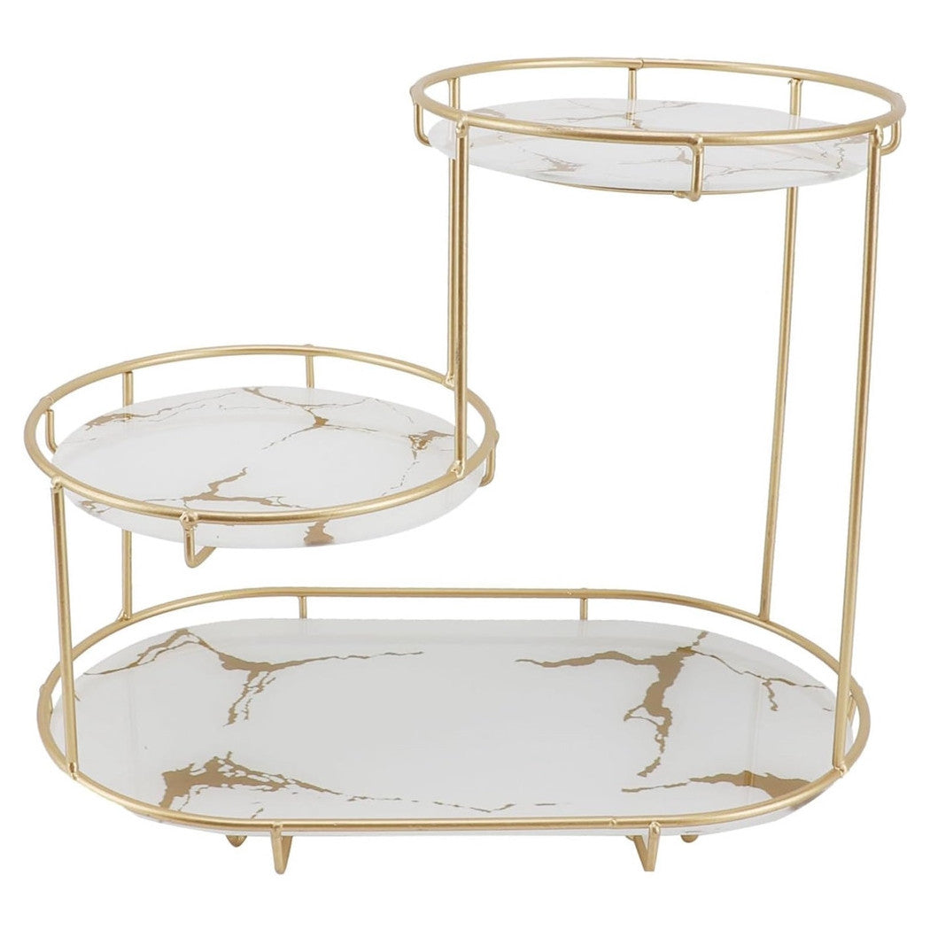 Trade Shop - Scaffale Per Trucco Per Cosmetici Profumi Cura Della Pelle Elegante Moderno Due Colori - Bianco