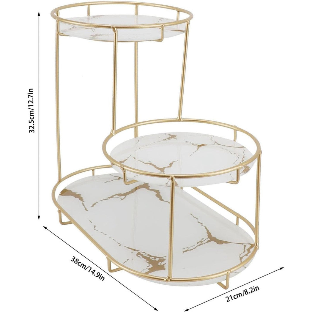 Trade Shop - Scaffale Per Trucco Per Cosmetici Profumi Cura Della Pelle Elegante Moderno Due Colori - Bianco