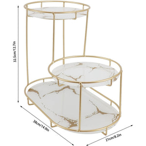 Trade Shop - Scaffale Per Trucco Per Cosmetici Profumi Cura Della Pelle Elegante Moderno Due Colori - Bianco