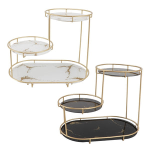 Trade Shop - Scaffale Per Trucco Per Cosmetici Profumi Cura Della Pelle Elegante Moderno Due Colori -