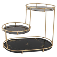 Trade Shop - Scaffale Per Trucco Per Cosmetici Profumi Cura Della Pelle Elegante Moderno Due Colori - Nero