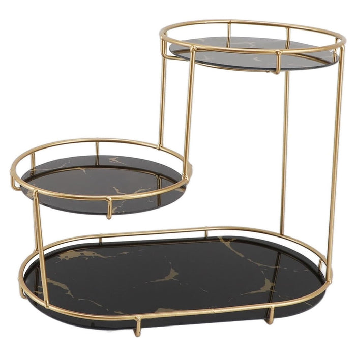 Trade Shop - Scaffale Per Trucco Per Cosmetici Profumi Cura Della Pelle Elegante Moderno Due Colori - Nero