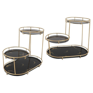 Trade Shop - Scaffale Per Trucco Per Cosmetici Profumi Cura Della Pelle Elegante Moderno Due Colori - Nero