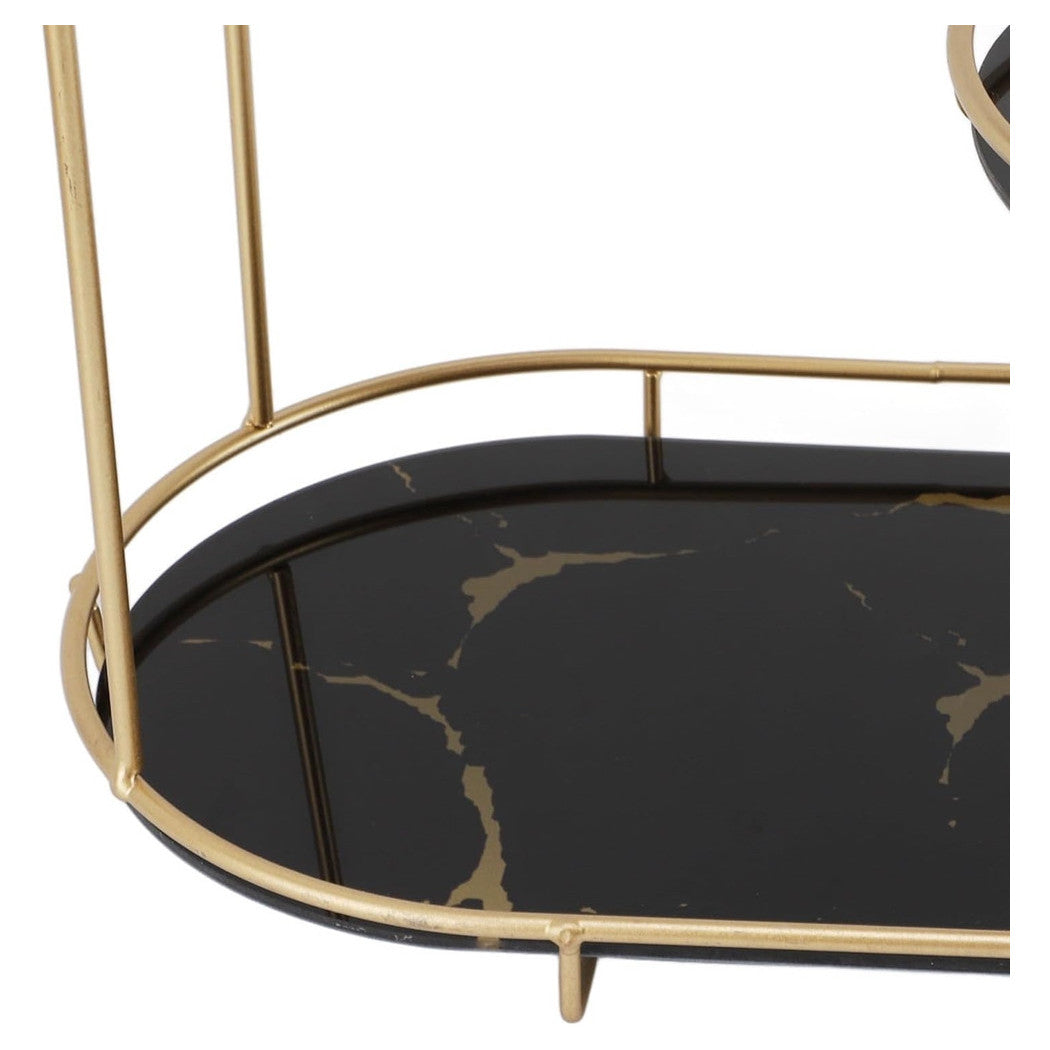 Trade Shop - Scaffale Per Trucco Per Cosmetici Profumi Cura Della Pelle Elegante Moderno Due Colori - Nero