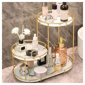 Trade Shop - Scaffale Per Trucco Per Cosmetici Profumi Cura Della Pelle Elegante Moderno Due Colori - Bianco