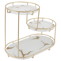 Trade Shop - Scaffale Per Trucco Per Cosmetici Profumi Cura Della Pelle Elegante Moderno Due Colori - Bianco