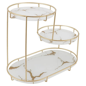 Trade Shop - Scaffale Per Trucco Per Cosmetici Profumi Cura Della Pelle Elegante Moderno Due Colori - Bianco